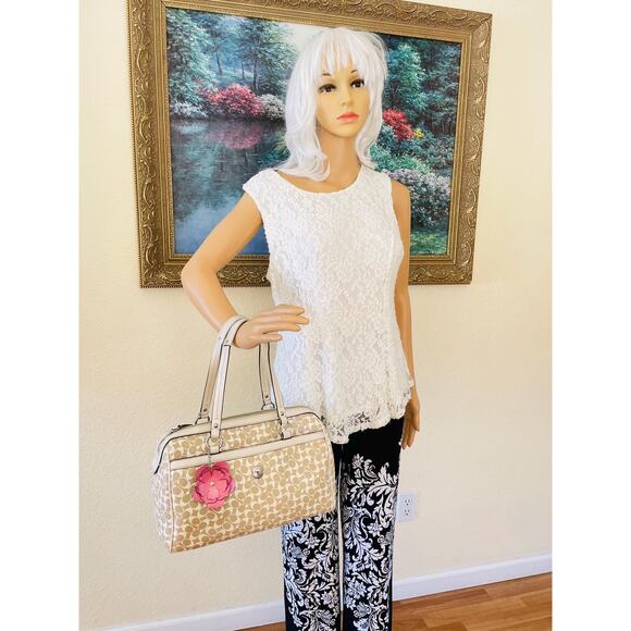 Coach signature multicolored tan/white Carryall satchel F15132 - Picture 3 of 9